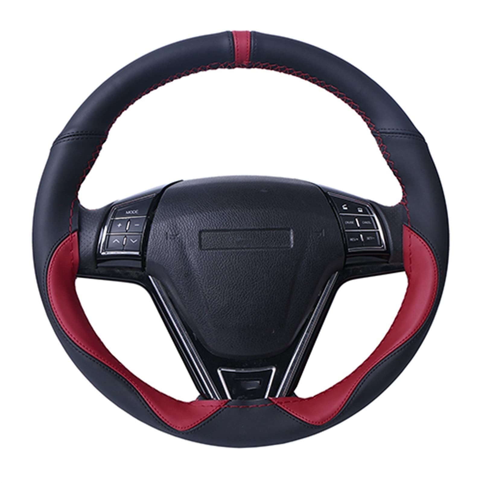 Lenkradbezug, Steering Wheel Cover Universal Weiche Fibe Leder Lenkradabdeckung Autozubehör Sport Stil Lenkrad Geflecht Durable Lenkabdeckung 15 Zoll(Dark red) von TUOYDJA