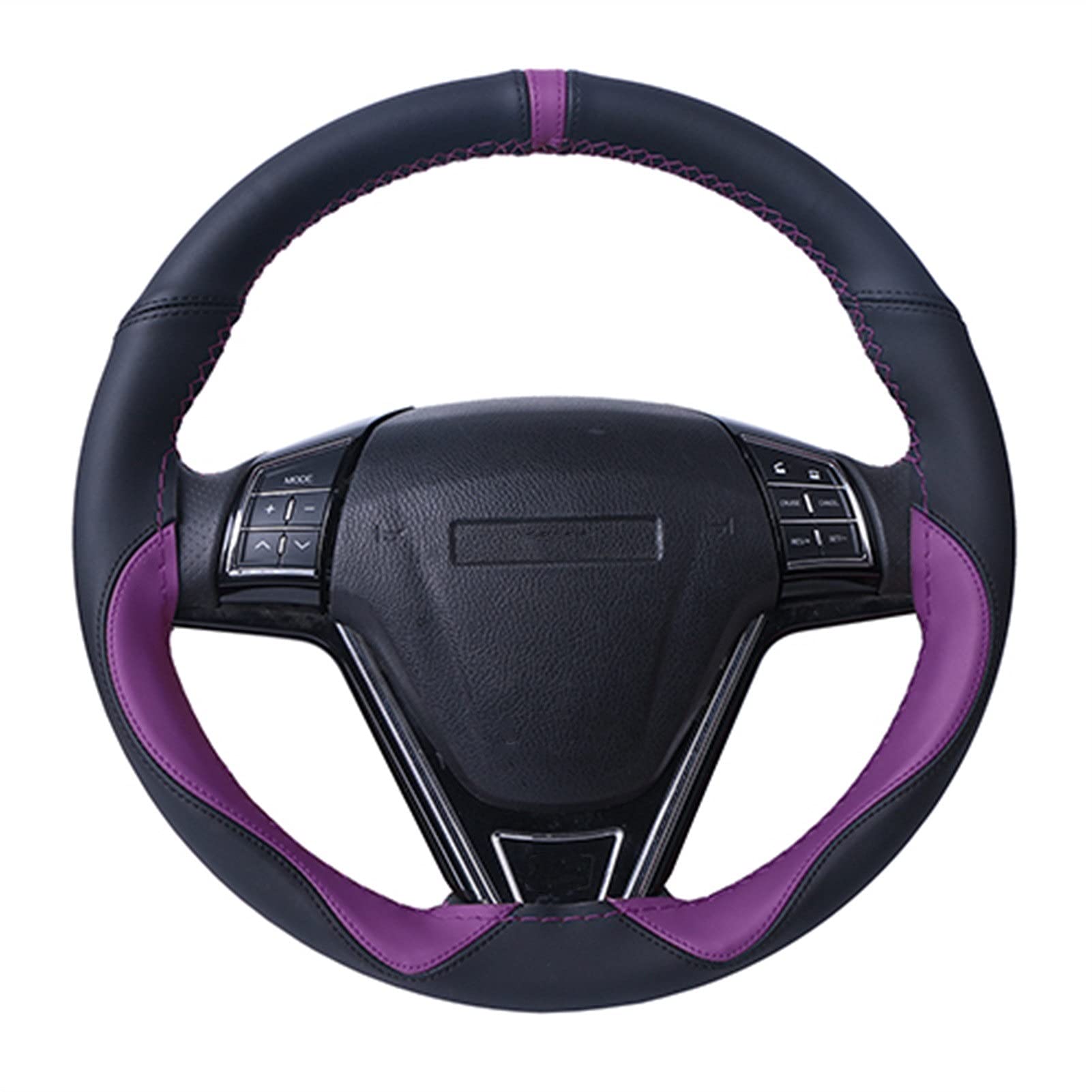 Lenkradbezug, Steering Wheel Cover Universal Weiche Fibe Leder Lenkradabdeckung Autozubehör Sport Stil Lenkrad Geflecht Durable Lenkabdeckung 15 Zoll(Purple) von TUOYDJA