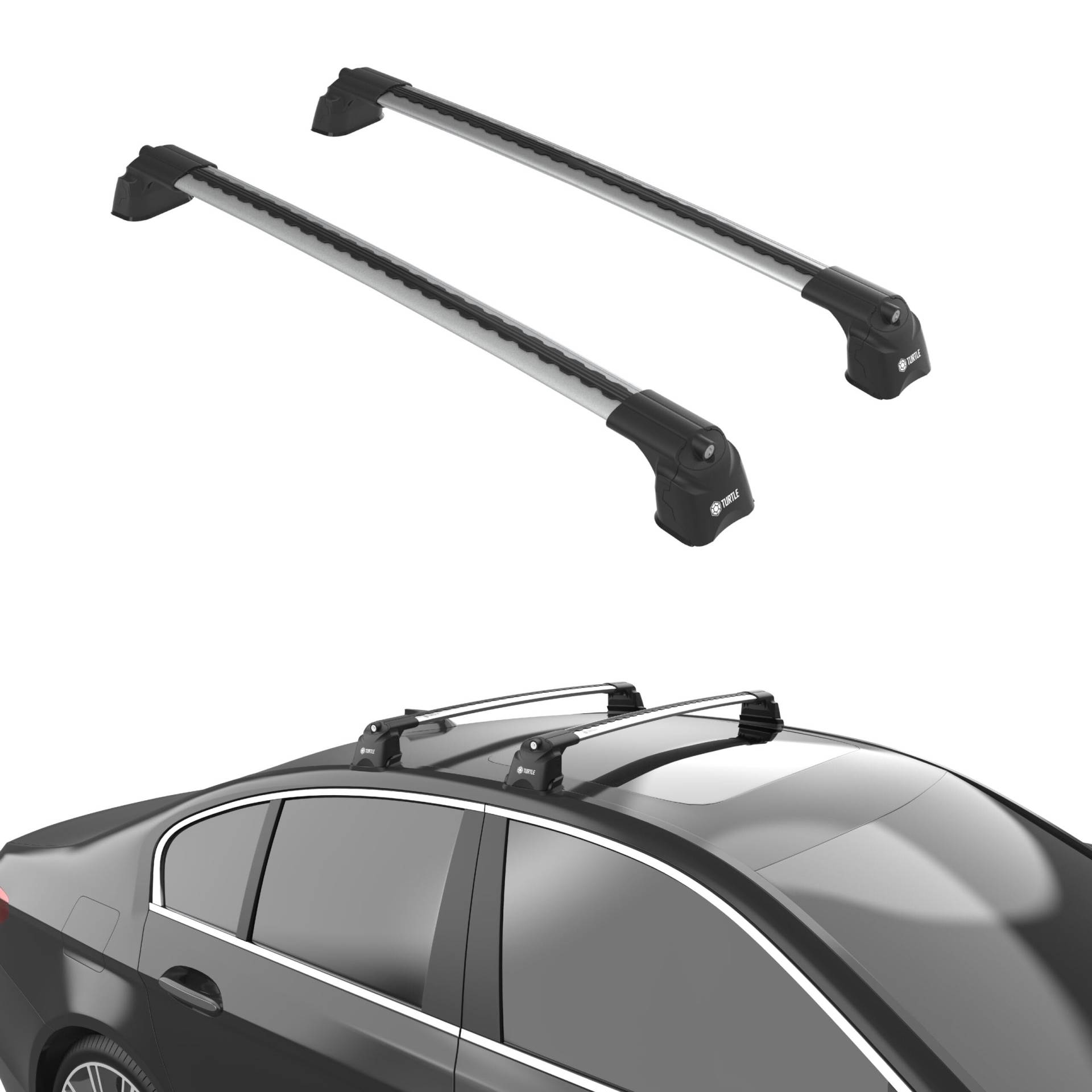 Turtle Roof Rack Cross Bars, Kompatibel mit BMW 3er-Serie (G20) 2020-2024, 2 verstellbare abschließbare Querstangen, Dachgepäckträger 165 Pfund Traglast von TURTLE