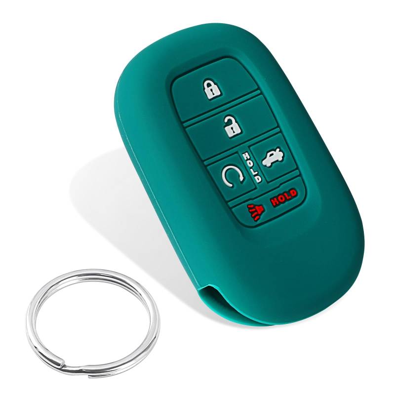 TUTUDOW Silikon-Gummi-Schlüsselanhänger-Abdeckung, kompatibel mit HONDA009, Grün von TUTUDOW