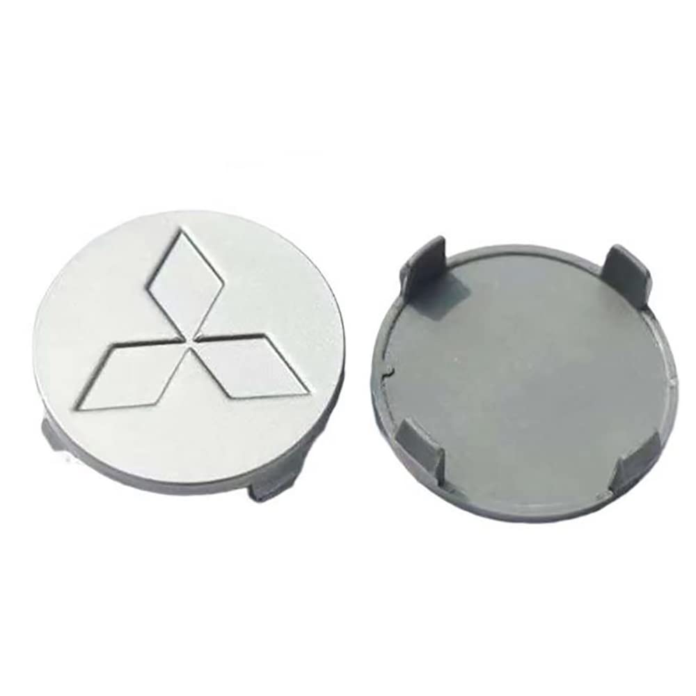 4 Stück mit Abzeichen Auto Radnabenabdeckung, Für Mitsubishi Outlander 2.4 (Outer Diameter 51mm Inner Diameter 53mm) Hub Wasserdicht Anti Rost Styling Dekorative Accessoires von TW PREMIER