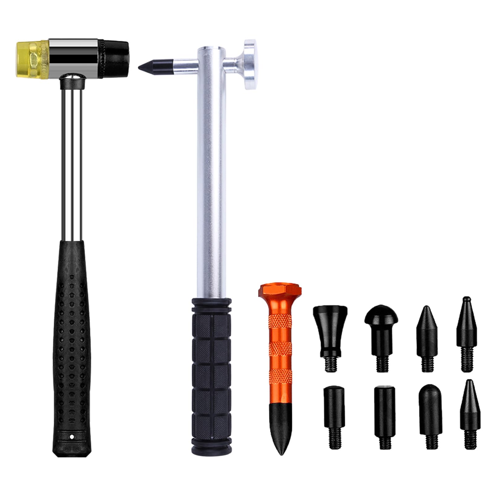 Auto Dent Repair Tool Rubber Hammer Tap Down with 9 Different Shaped Head for Car Hails Damage Repair von TWEW