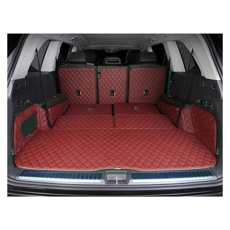 Auto Kofferraummatte Für Benz Für GLS 450 2023 6 7 Sitze X167 Für GLS450 Kofferraum Teppiche Cargo-Liner Spezielle Auto Stamm Matten Kofferraummatte(Wine red) von TWMEU