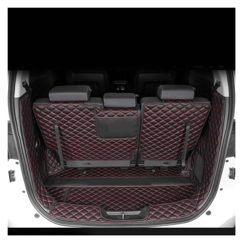 Auto Kofferraummatte Für GAC Für Trumpchi Für M8 GM8 2023 2024 Cargo-Liner Anti-schmutzig Schutz Hinten Teppich Abdeckung Pads Zubehör Auto Stamm Pad Kofferraummatte(Full-Black red) von TWMEU