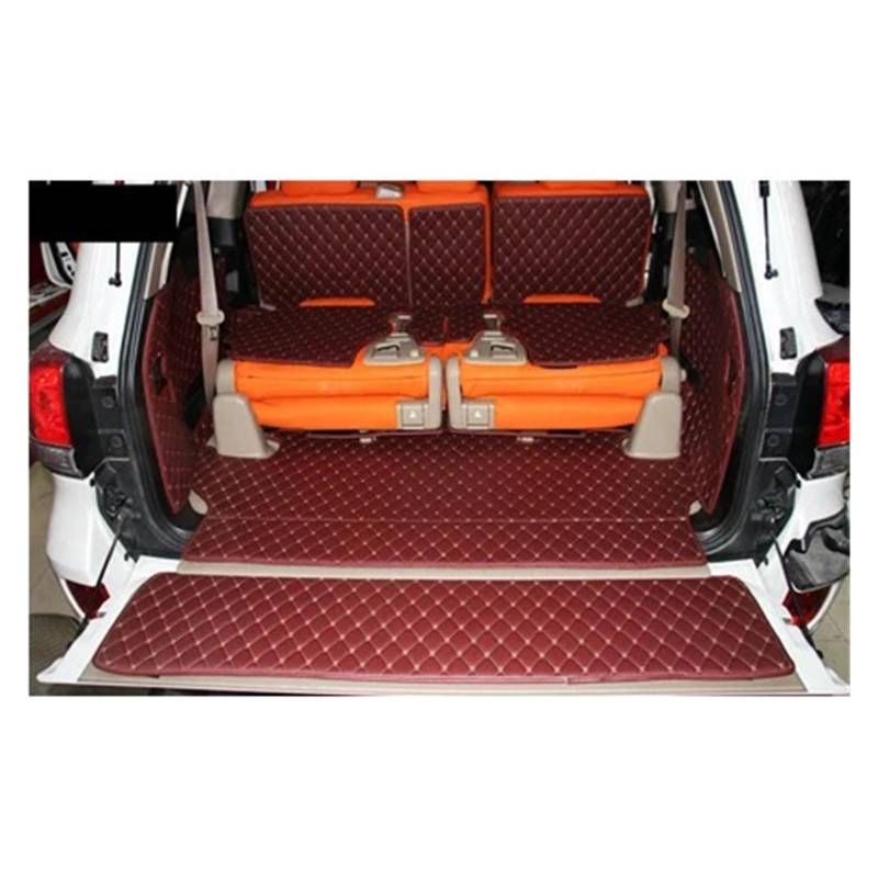 Auto Kofferraummatte Für Lexus LX 570 7 Sitze 2007–2020 Kompletter Satz Kofferraummatten wasserdichte Kofferraumteppiche Cargo-Cargo-Liner Kofferraummatte(Wine red) von TWMEU