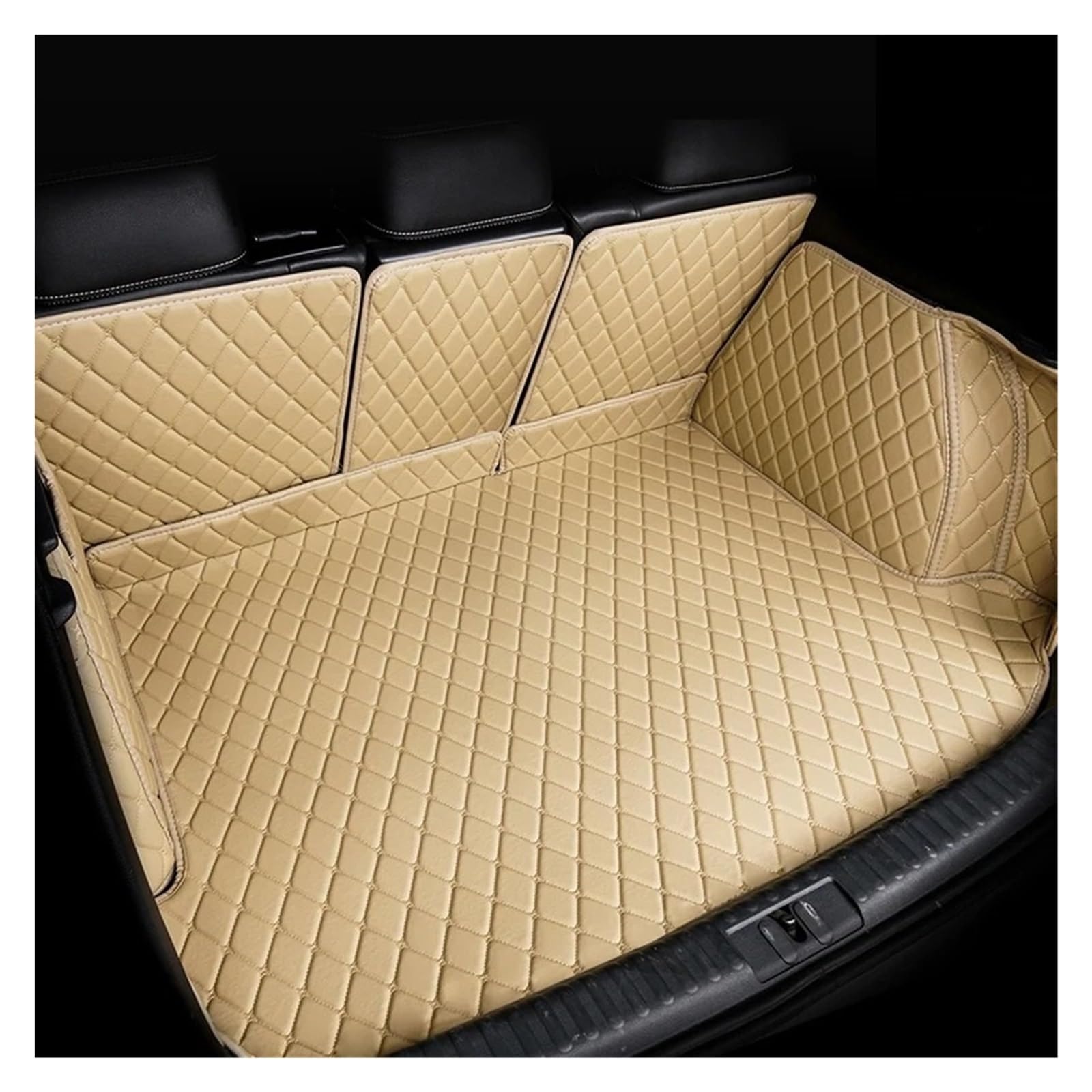 Auto Kofferraummatte Für SEAT Für Alhambra MK2 7N 2011-2020 Cargo-Liner Teppich Innen Teile Zubehör Abdeckung Kofferraum Matte Kofferraummatte(B-Khaki) von TWMEU