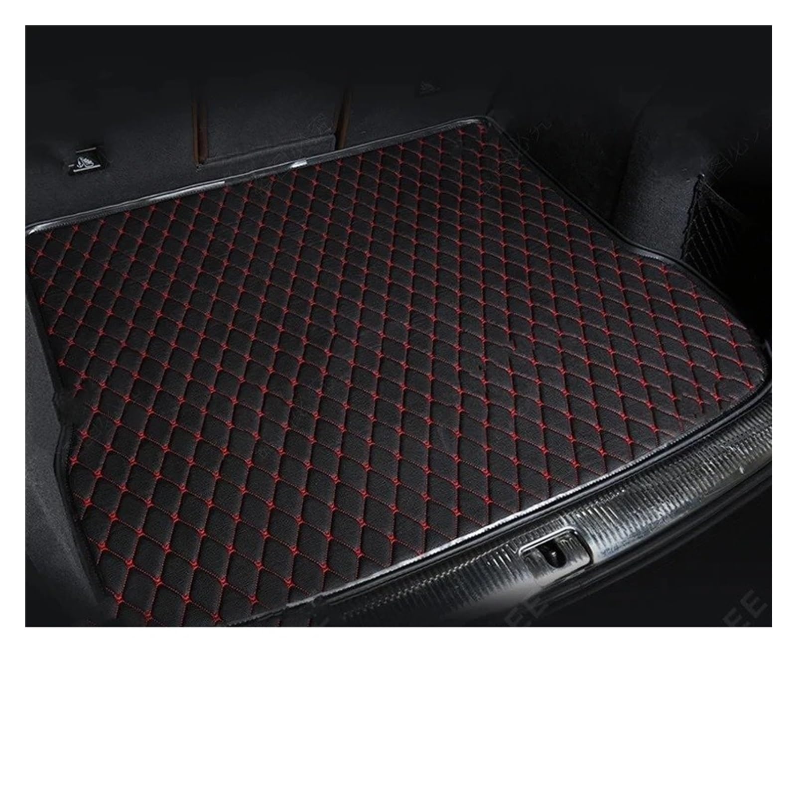 Auto Kofferraummatte Für Tank 500 7-Sitz 2022 2023 Leder Auto Kofferraum Abdeckung Pad Cargo-Liner Innen Schutz Zubehör Auto Vollständige Abdeckung Stamm Matte Kofferraummatte(Black-Red 1 pc) von TWMEU