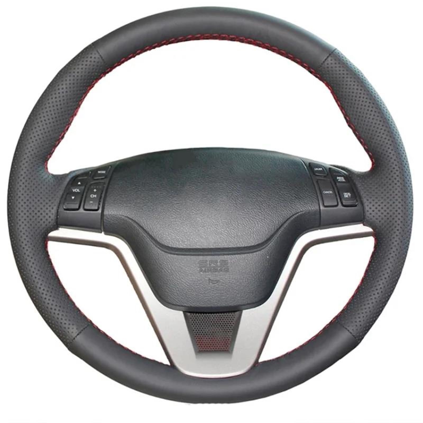 Lenkrad überzug Für CRV Für CR-V 2007 2008 2009 2010 2011 Zubehör Trim Schwarz Künstliche Leder Hand Genäht Auto Lenkrad Abdeckung Lenkradschutz Abdeckung(Red Line) von TWMEU