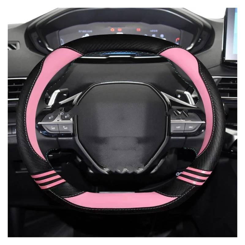 Lenkrad überzug Für Toyota Für Camry CH-R 2021 Auto Zubehör Auto Lenkrad Abdeckung 38cm Leder Lenkradschutz Abdeckung(Pink) von TWMEU