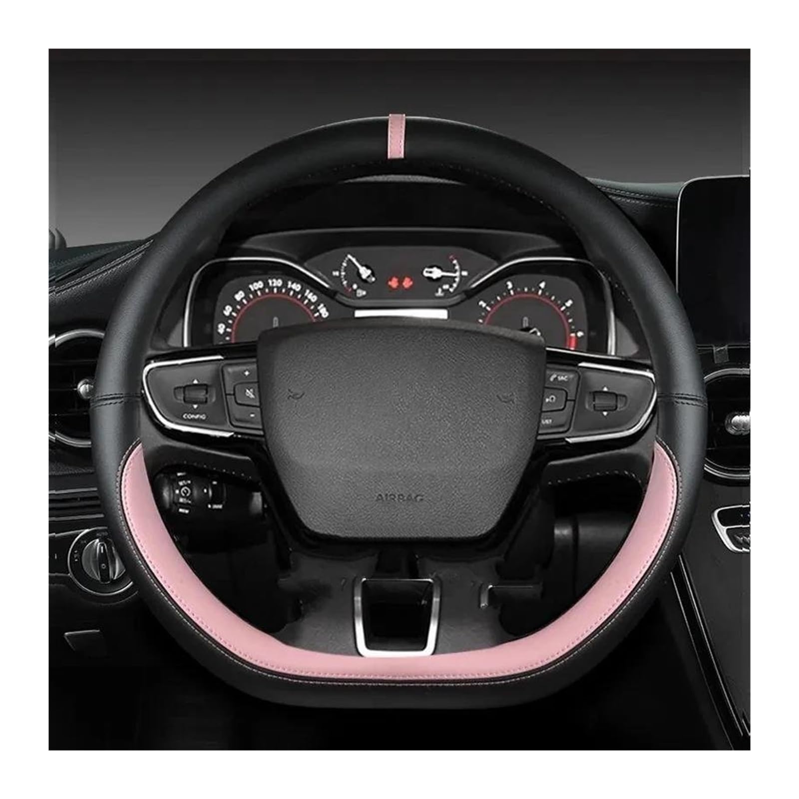 Lenkrad überzug Für VW Für Sharan Für Passat Für Caddy Für Touran Für Tiguan 2015-2021 D Förmige Autolenkradabdeckung Lenkradschutz Abdeckung(Pink) von TWMEU