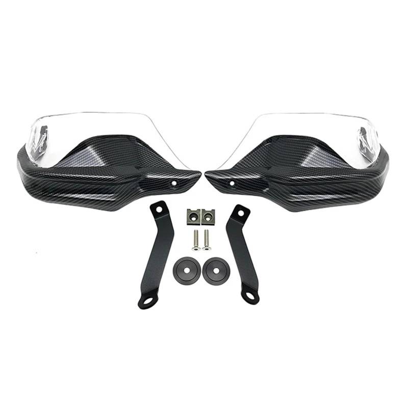 Motorrad Lenkerschutz Für NC 750X NC750 X NC 750 X Für NC750X 2013-2023 Motorrad Handprotektoren Schild Wachen Windschutzscheibe Hand Wind Schutz Handschutz Lenker(Carbon Clear Set) von TWMEU