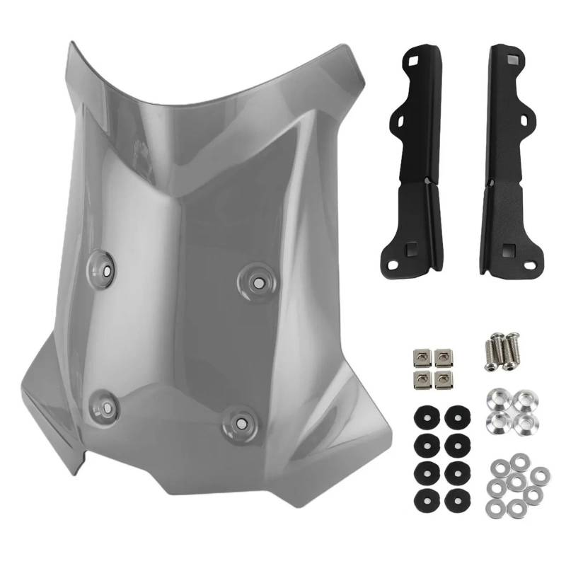 Motorrad Windschild Für F800GS 2024 Windschutzscheibe Windschutz Deflektor Mit Halterung Motorrad Zubehör Motorrad Windabweiser Spoiler(Gray) von TWMEU