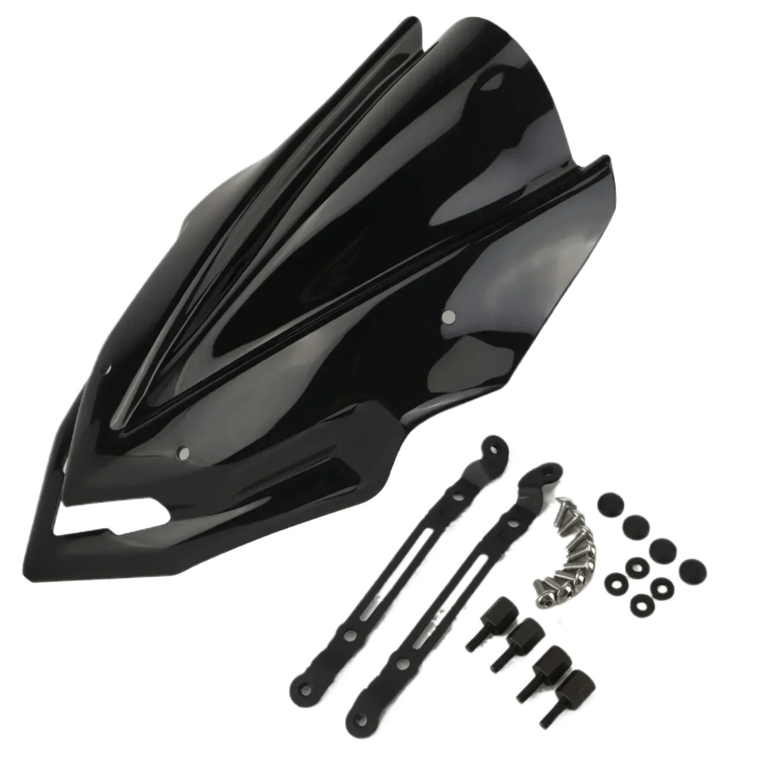 Motorrad Windschild Für Kawasaki Für Z900 2017-2019 Motorrad Windabweiser Zubehör Frontscheibe Windschutz Verkleidung Motorrad Windabweiser Spoiler(Black) von TWMEU