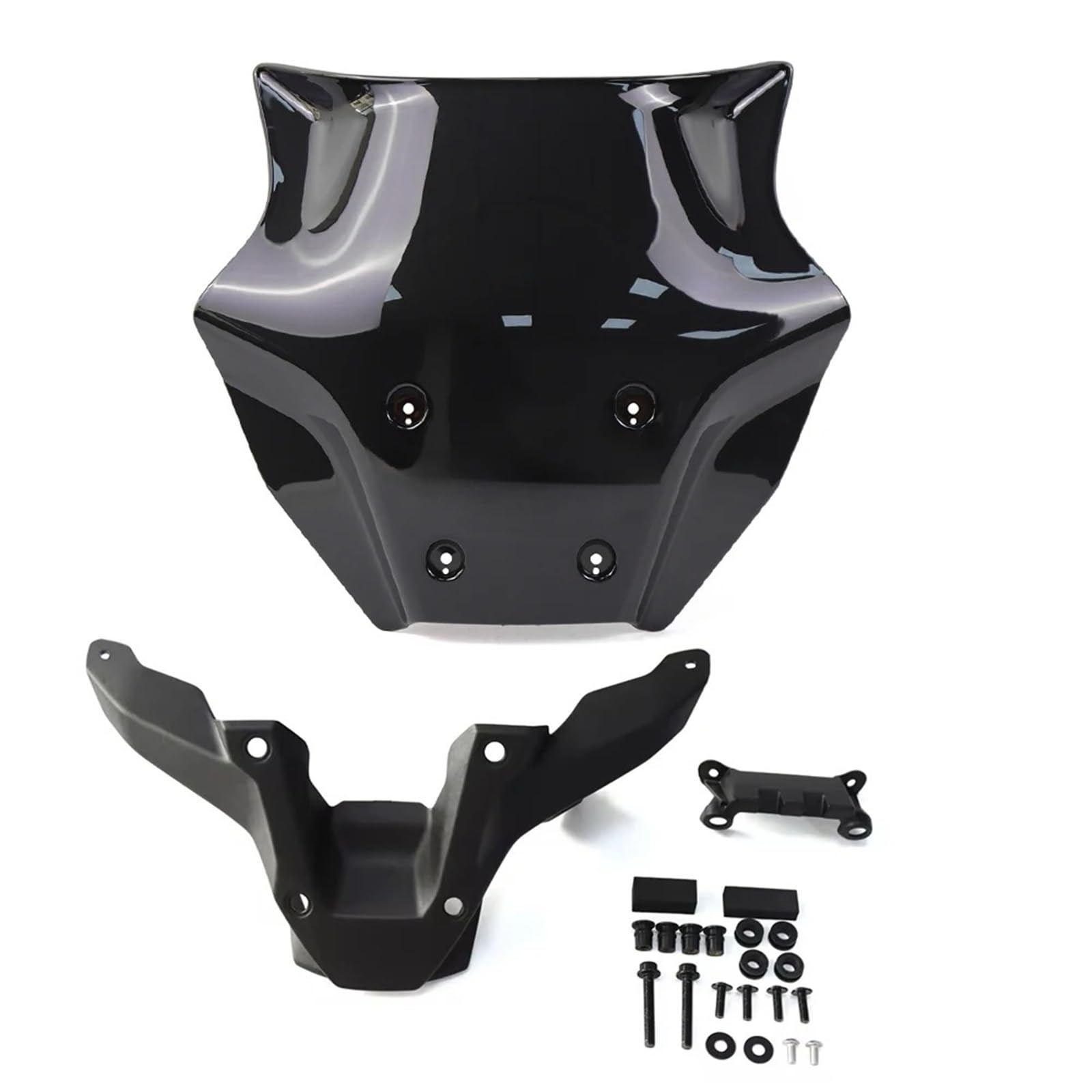 Motorrad Windschild Für MT-09 Für SP 2024 Windabweiser Windschutzscheibenhalterung Windschutzscheibenschutz Motorradzubehör Motorrad Windabweiser Spoiler(Black Bracket) von TWMEU