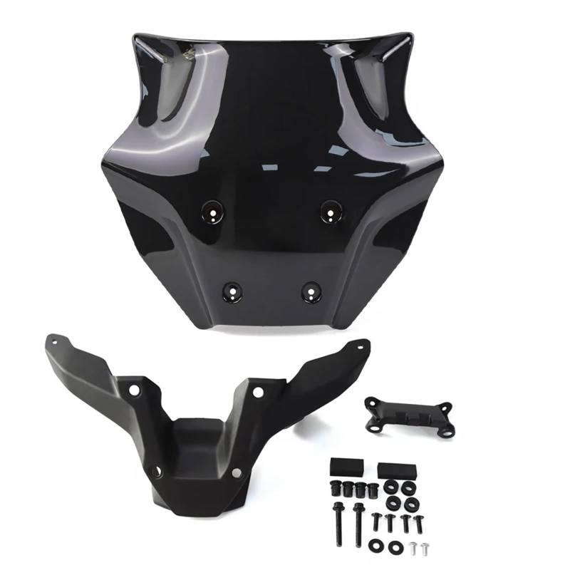 Motorrad Windschild Für MT-09 Für SP 2024 Windabweiser Windschutzscheibenhalterung Windschutzscheibenschutz Motorradzubehör Motorrad Windabweiser Spoiler(Black Bracket) von TWMEU