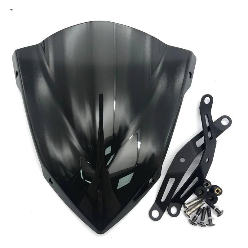 Motorrad Windschild Für MT-25 Für MT-03 2020-2024 Motorrad Sport Touring Frontscheibe Windschutz Visier Windabweiser Motorrad Windabweiser Spoiler(Black) von TWMEU