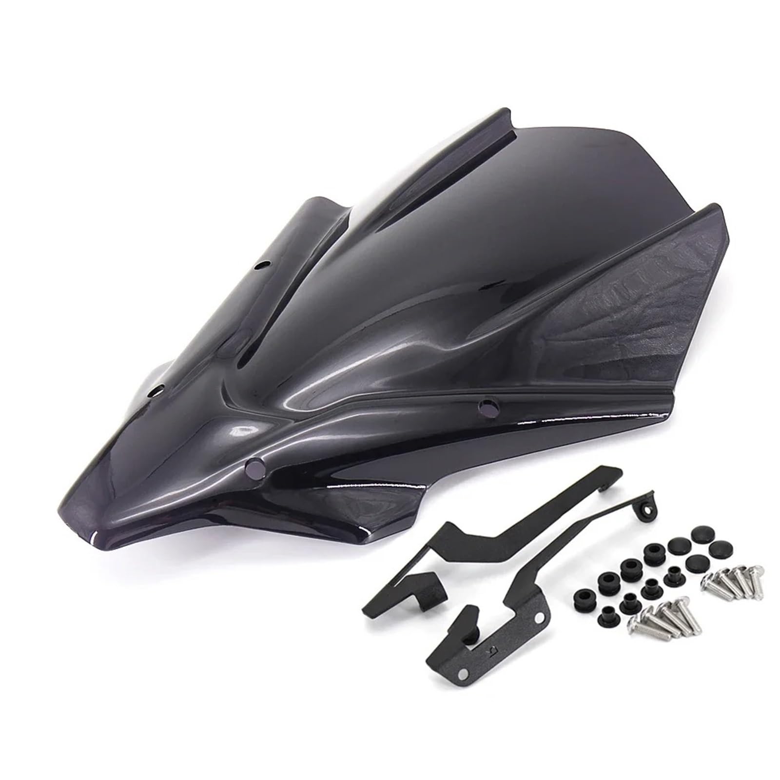 Motorrad Windschild Für MT07 2021 Motorrad Windschutzscheibe Windschutz Frontscheibe Motorrad Windabweiser Spoiler(Smoke Black) von TWMEU