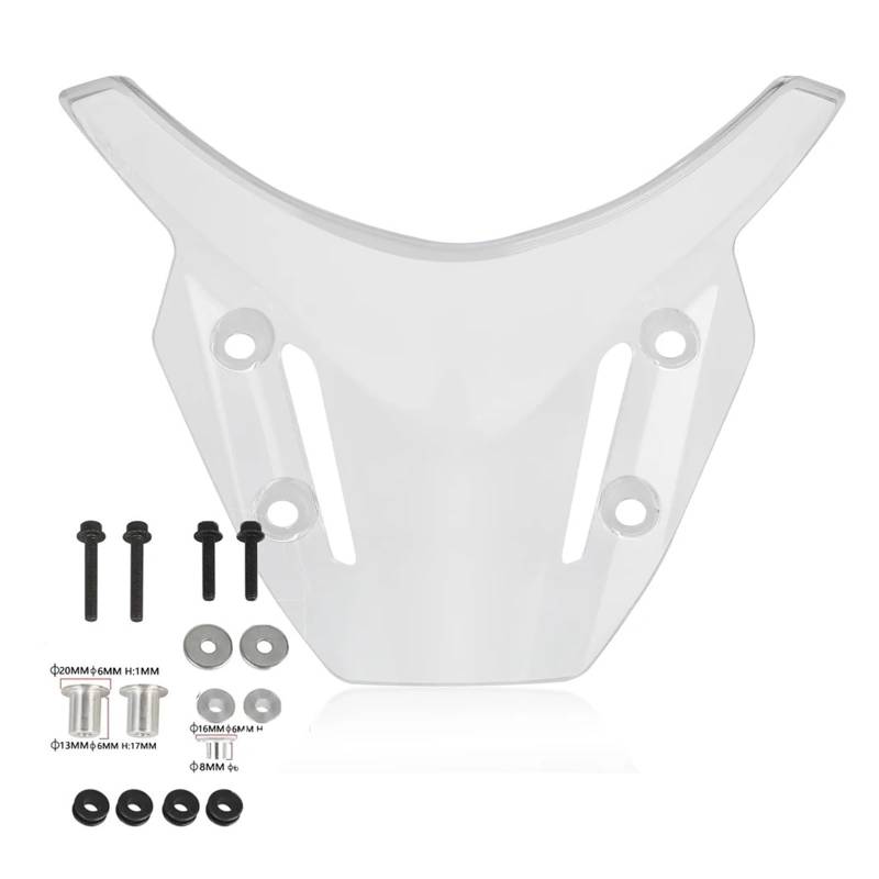 Motorrad Windschild Für MT09 Für FZ09 2021-2023 Motorrad Zubehör Air Deflektor Windschutz Windschutz Motorrad Windabweiser Spoiler(Transparent) von TWMEU