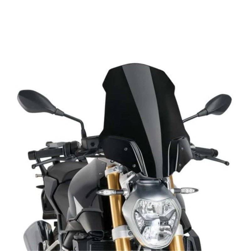 Motorrad Windschild Für R1200R 2015-2018 Motorrad Windschutzscheibe Windschutz Winddicht Bildschirm Front Glas Viser Motorrad Windabweiser Spoiler(Black) von TWMEU