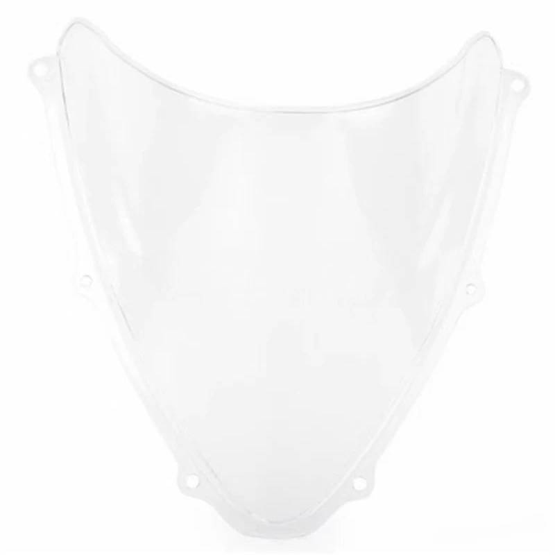 Motorrad Windschild Für Suzuki Für GSXR600 750 2006-2007 Motorrad Double Bubble Windschutzscheibe Deflektor Schutz Wind Bildschirm Motorrad Windabweiser Spoiler(Clear) von TWMEU