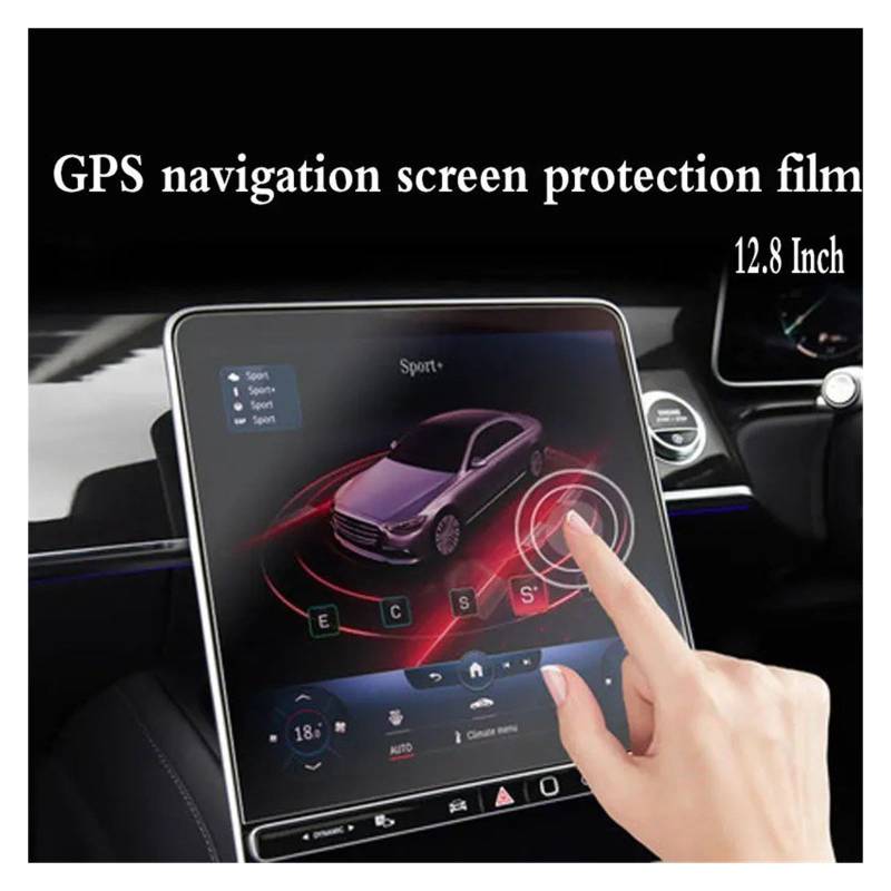 Navigation Displayschutzfolie Für Benz S Für KLASSE Für W223 2021 Gehärtetes Glas Screen Protector 12,8 Zoll Auto Navigation Gehärtetes Glas Displayschutzfolie(GPS and Instrument) von TWMEU