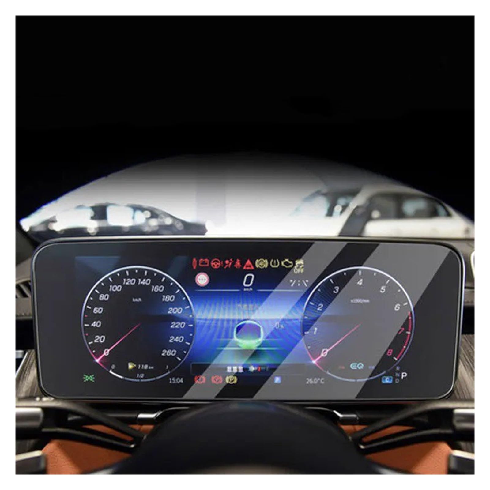 Navigation Displayschutzfolie Für Benz S Für KLASSE Für W223 2021 Gehärtetes Glas Screen Protector 12,8 Zoll Auto Navigation Gehärtetes Glas Displayschutzfolie(for Instrument) von TWMEU