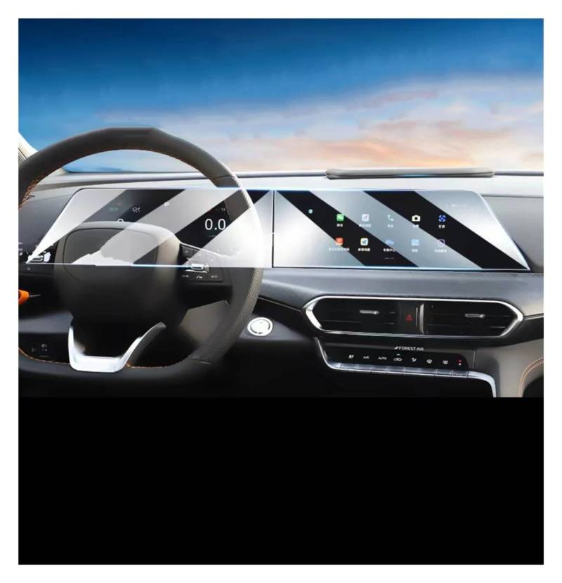 Navigation Displayschutzfolie Für Changan Für Einheit 2022 2023 LCD Auto GPS Navigation Gehärtetem Glas Und Dashboard Screen Film Schutz Gehärtetes Glas Displayschutzfolie(12.3 inch) von TWMEU