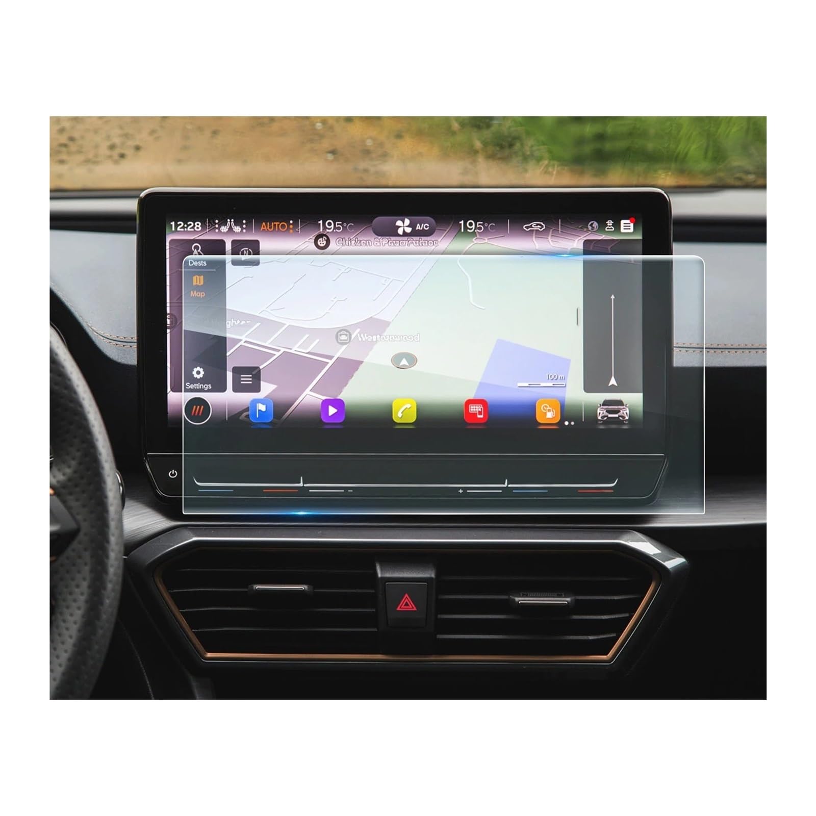 Navigation Displayschutzfolie Für Cupra Für Formentor 2021-2024 Auto Screen Protector 12-Zoll GPS Navigation Touch Display Auto Zubehör Gehärtetes Glas Displayschutzfolie von TWMEU