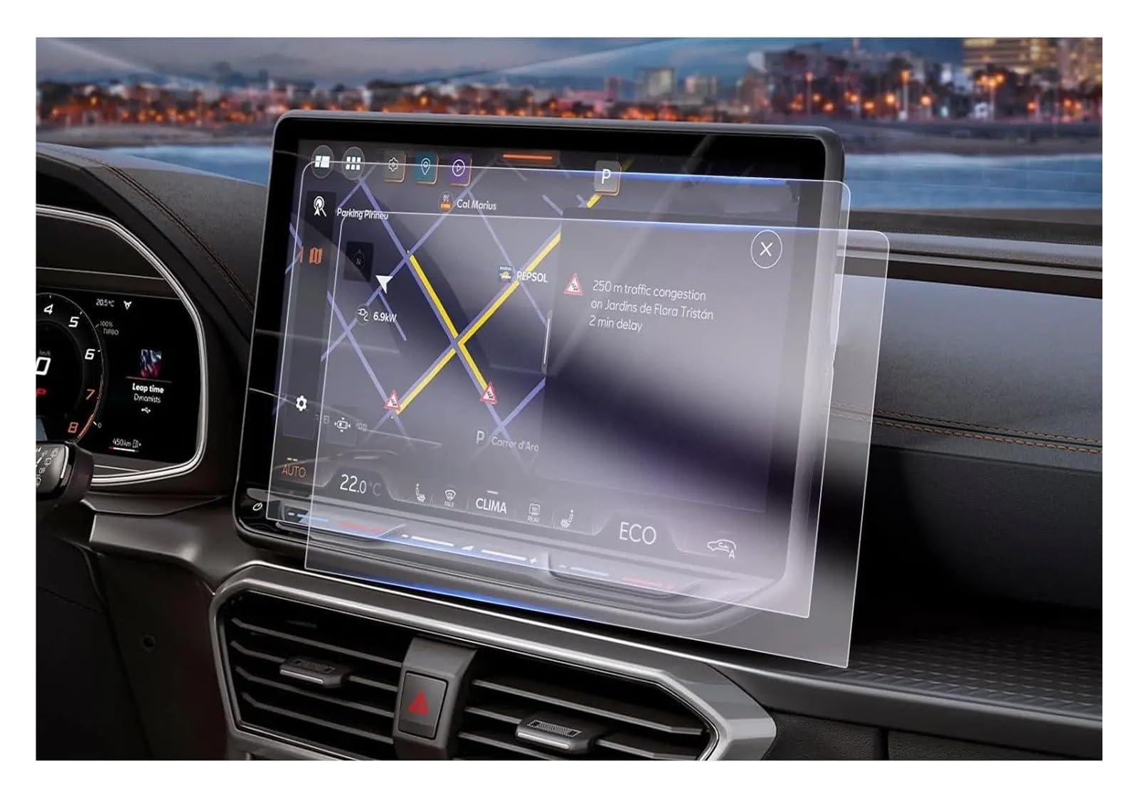 Navigation Displayschutzfolie Für Cupra Für Formentor 2025 2psc Auto 12,9 Zoll GPS Navigation Touch PET Display-schutzfolie Zubehör Gehärtetes Glas Displayschutzfolie von TWMEU