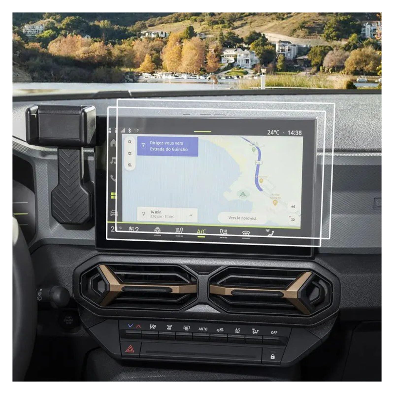 Navigation Displayschutzfolie Für Dacia Für Duster Für Dacia 2024 Schutz Film 10,1 Zoll Auto Radio GPS Navigation Anti-scratchh Innen Film Gehärtetes Glas Displayschutzfolie(2 pcs) von TWMEU