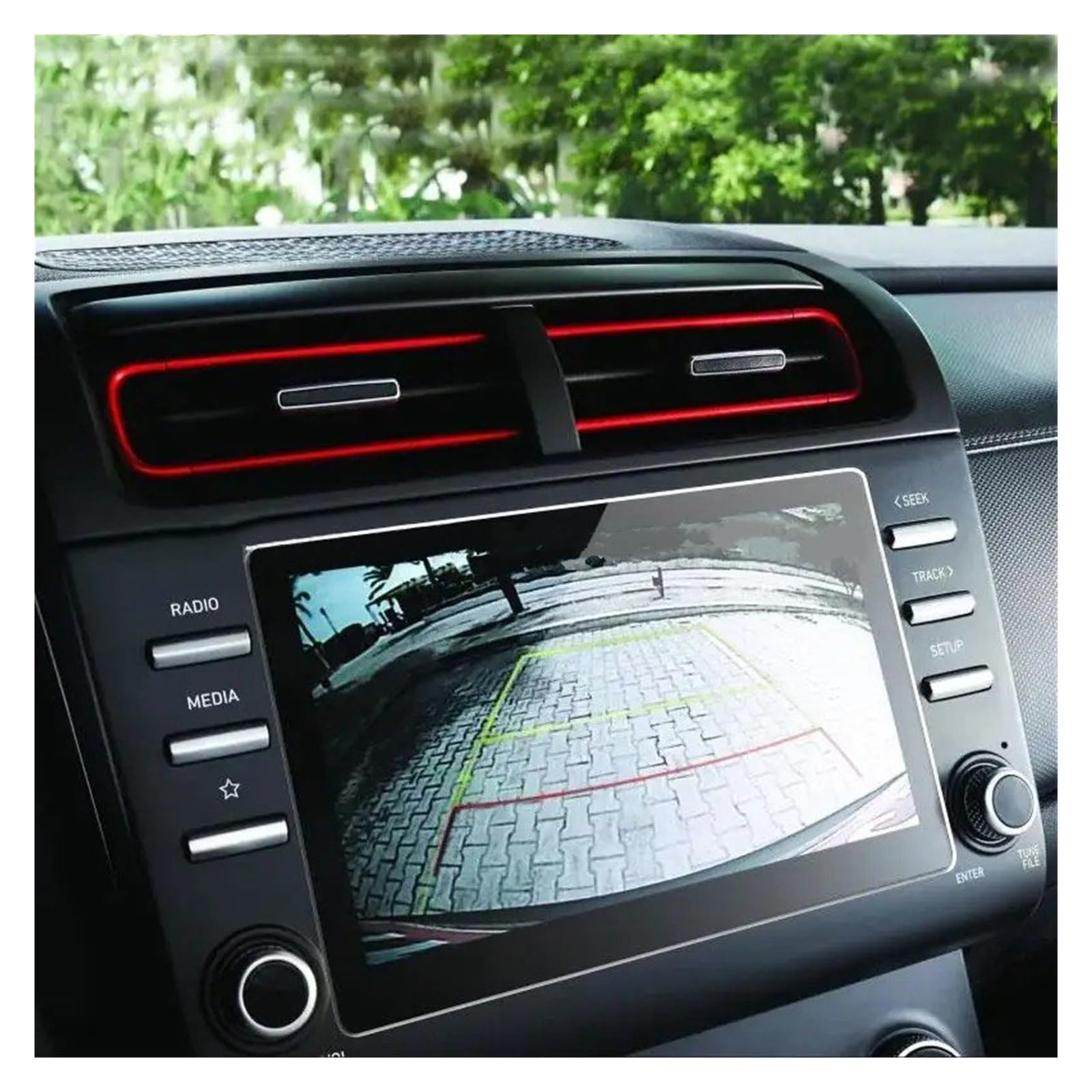 Navigation Displayschutzfolie Für Hyundai Für Creta 2021 2022 Gehärtetem Glas Schutz Film Auto GPS Radio Navigation Innen Screen Protector Gehärtetes Glas Displayschutzfolie(8 inch) von TWMEU