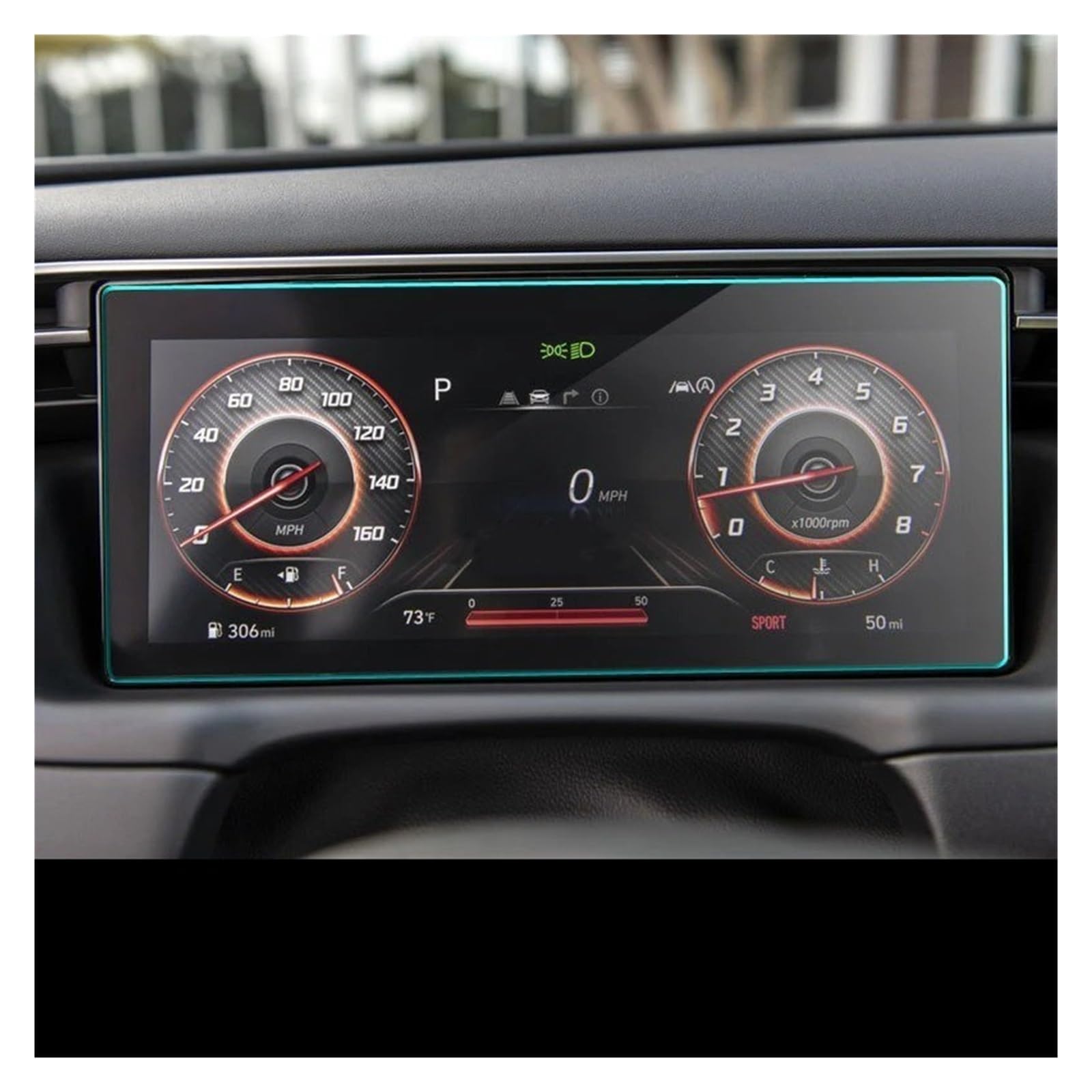 Navigation Displayschutzfolie Für Hyundai Für Tucson Für Highlander 2021 Auto GPS Navigation Gehärtetem Glas 10,25 Zoll Dashboard LCD Screen Schutz Film Gehärtetes Glas Displayschutzfolie(For instrume von TWMEU