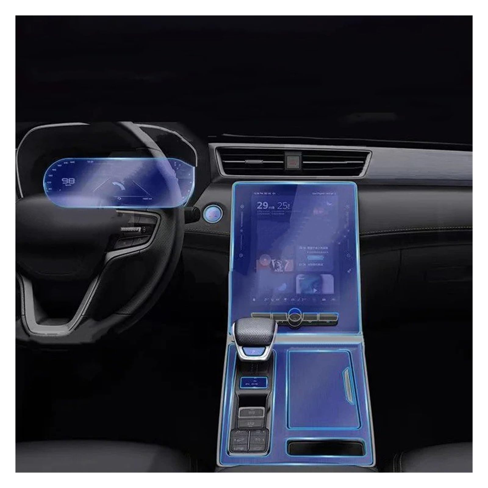 Navigation Displayschutzfolie Für MG Für RX5 2023 2024 Auto Interior Center Konsole Bildschirm Transparente TPU Schutz Film Anti-Scratch Zubehör Gehärtetes Glas Displayschutzfolie(Style B) von TWMEU