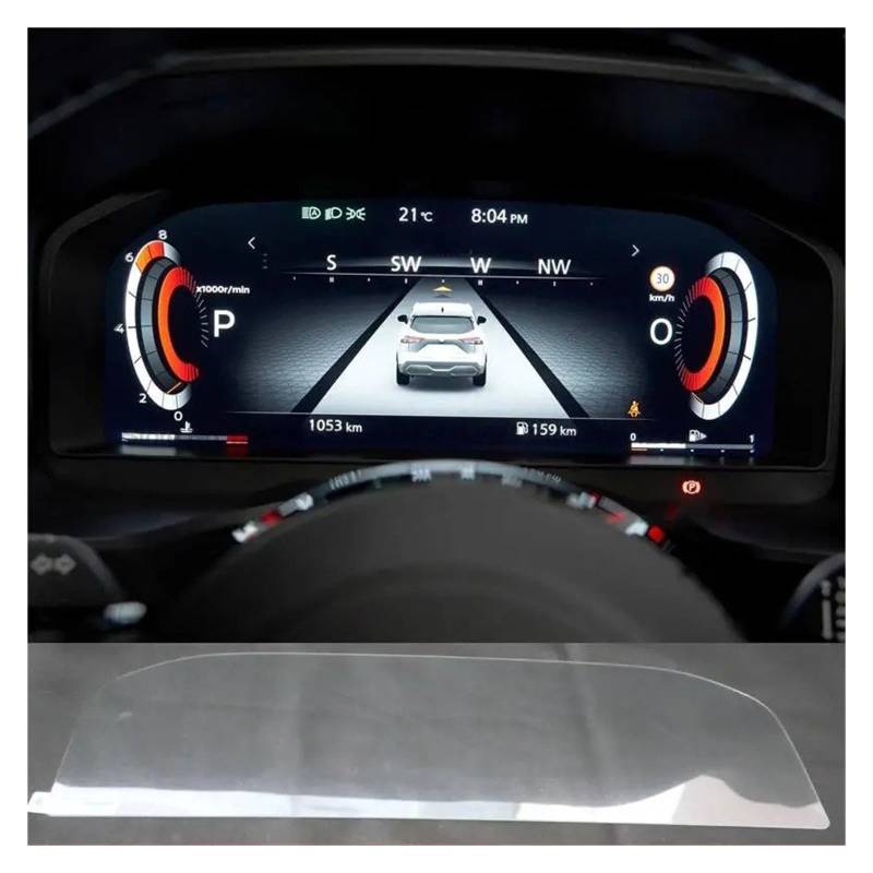 Navigation Displayschutzfolie Für Nissan Für Qashqai J12 Für E-Power 2023 Auto Schutz Gehärtetem Glas 12,3 Zoll Auto GPS Radio Bildschirm Gehärtetes Glas Displayschutzfolie(for Instrument) von TWMEU