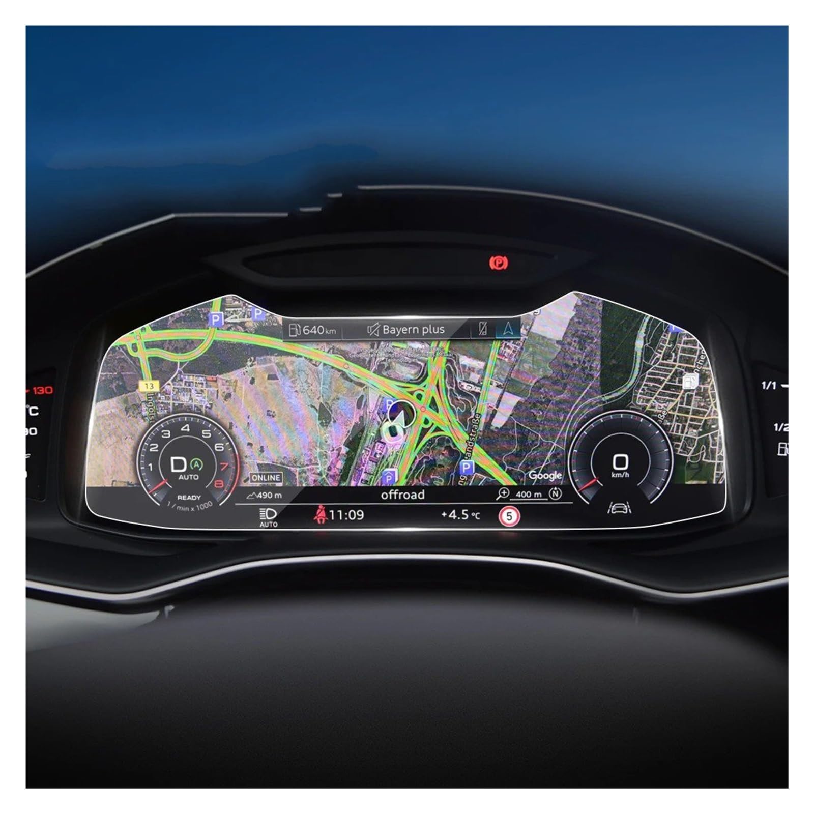 Navigation Displayschutzfolie Für Q7 2023 Auto Aufkleber Screen Protector Navigator Display Gehärtetem Glas Schutz Film Auto Fahrzeuge Gehärtetes Glas Displayschutzfolie(HD Speed) von TWMEU