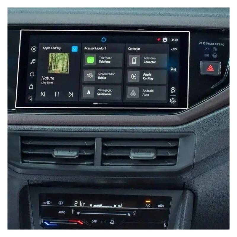 Navigation Displayschutzfolie Für VW Für Novo Für Virtus 2023 Gehärtetem Glas Screen Protector Film 10,1 Zoll Auto GPS Navigation Innen Anti-Scratch Gehärtetes Glas Displayschutzfolie von TWMEU
