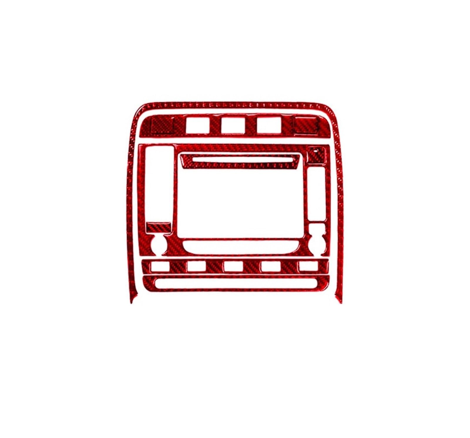 Zentralsteuerung Innere Für Cayenne Sport SUV 2003-2010 Zentrale Navigation Panel Auto Innen Aufkleber Korative Zubehör Nachahmung Carbon Faser Zentral Panel Innere Aufkleber(Red panel 10x) von TWMEU