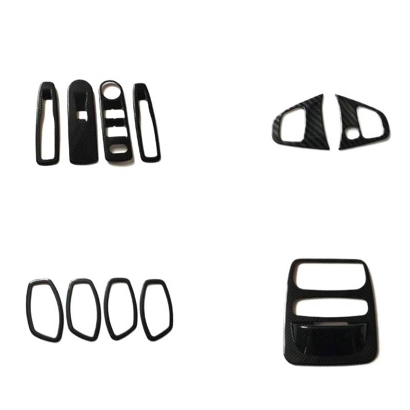 Zentralsteuerung Innere Für Clio IV 2013-2018 ABS Carbon/Matte Auto Scheinwerfer Control Schalter Links Center Control Dekorative Innen Zubehör Zentral Panel Innere Aufkleber(4 set) von TWMEU