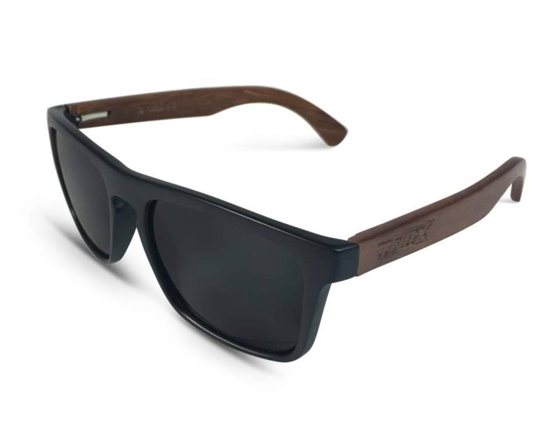 TWO-X Sonnenbrille Wood schwarz schwarz WF mit Walnuss Look Holz Bügeln Herren und Damen verspiegelt Polarisiert von TWO-X