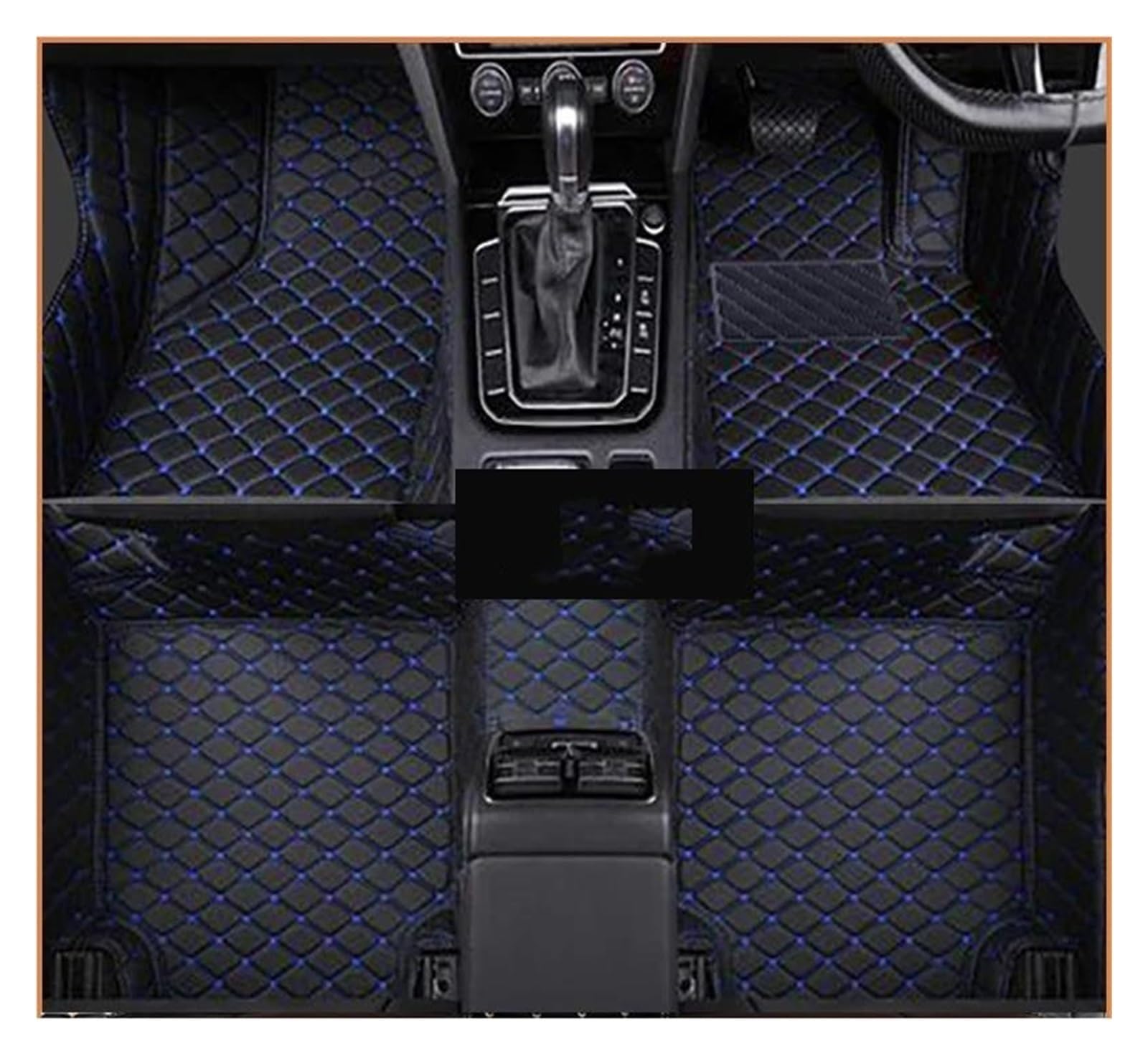 Fußmatten Auto-Fußmatten Für Acura Für TSX Für CL9 Für Accord 2004–2008 Teppiche Auto-Luxus-Ledermatte Schutzpolster Teppiche Autozubehör Antirutschmatte Auto(RHD BLACK BLUE) von TWOMEM
