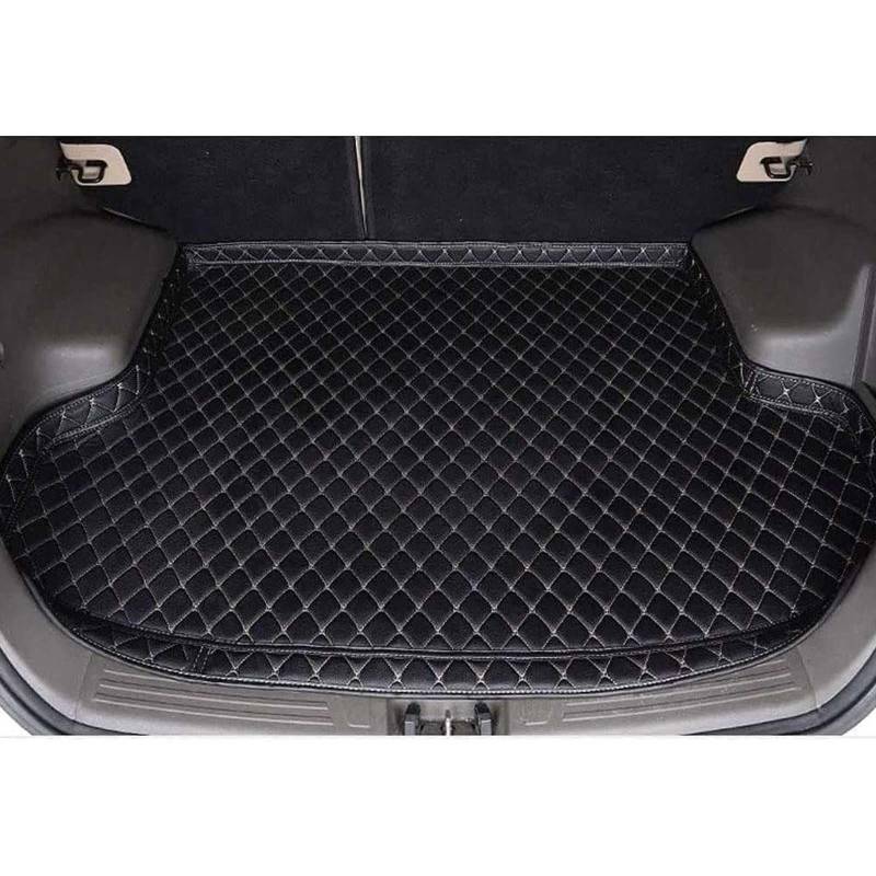 Auto Leder Kofferraummatten FüR Mitsubishi Eclipse Cross PHEV 2021 2022 2023, Kratzfest Kofferraum Schutzmatte Cargo Teppich rutschfest Interieur ZubehöR, H/Black Beige2 von TWQFTWHR