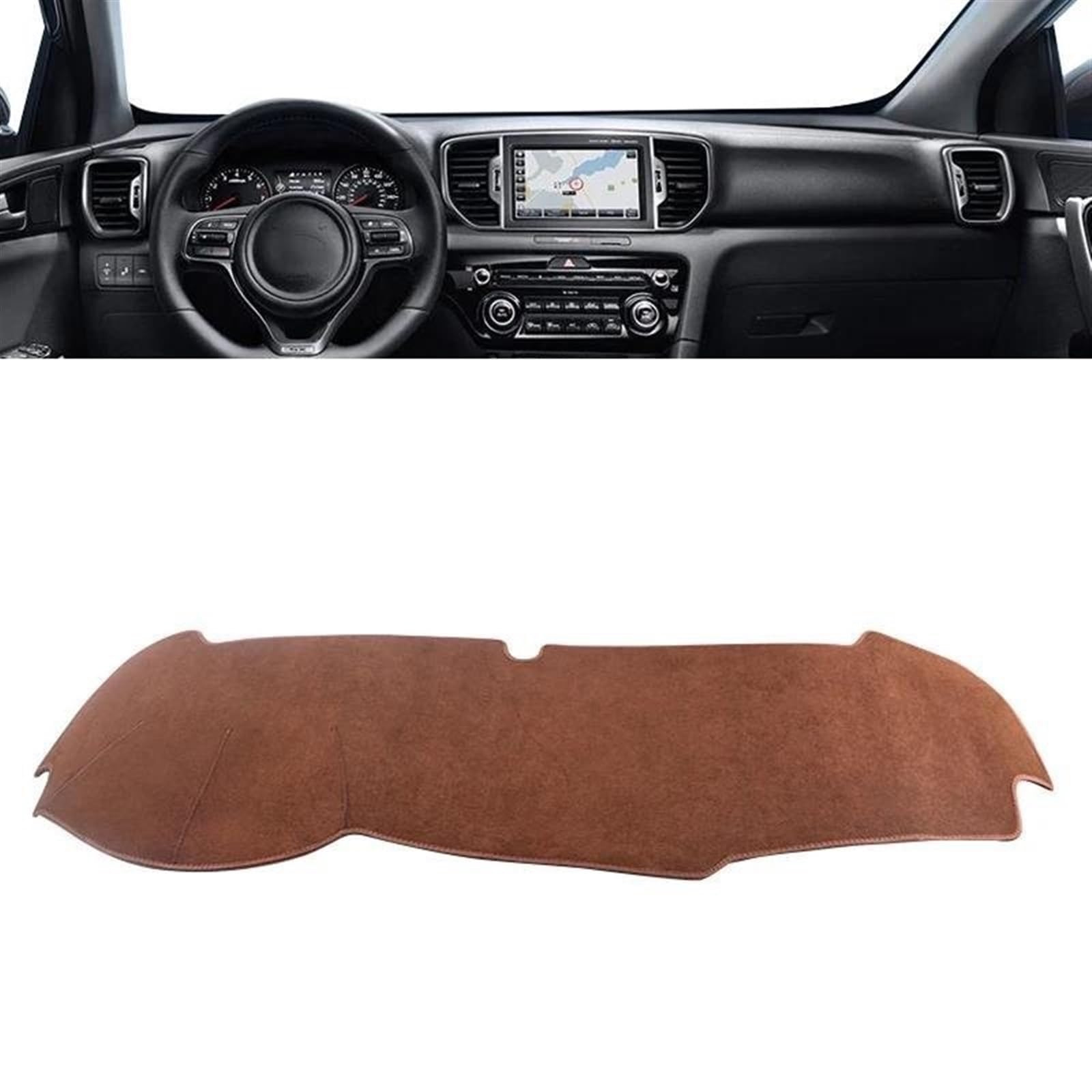 Armaturenbrettabdeckung Dash Mat Teppich Für Kia Für Sportage 4 QL 2016 2017 2018 2019 2020 2021 Auto-Armaturenbrett-Abdeckung Sonnenschutz Vermeiden Sie Lichtmatten(B Brown LHD) von TWTUSE