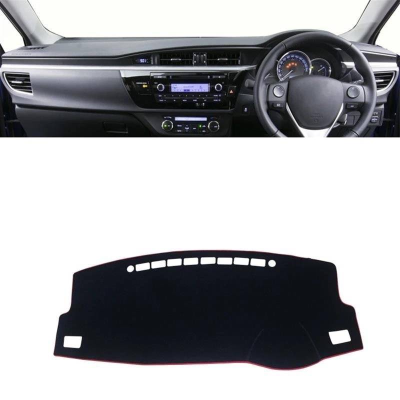 Armaturenbrettabdeckung Dash Mat Teppich Für Toyota Für Corolla E180 2014 2015 2016 2017 2018 Auto Dashboard Abdeckung Matte Dashboard Sonnenschutz Pad(Front Red Side RHD) von TWTUSE