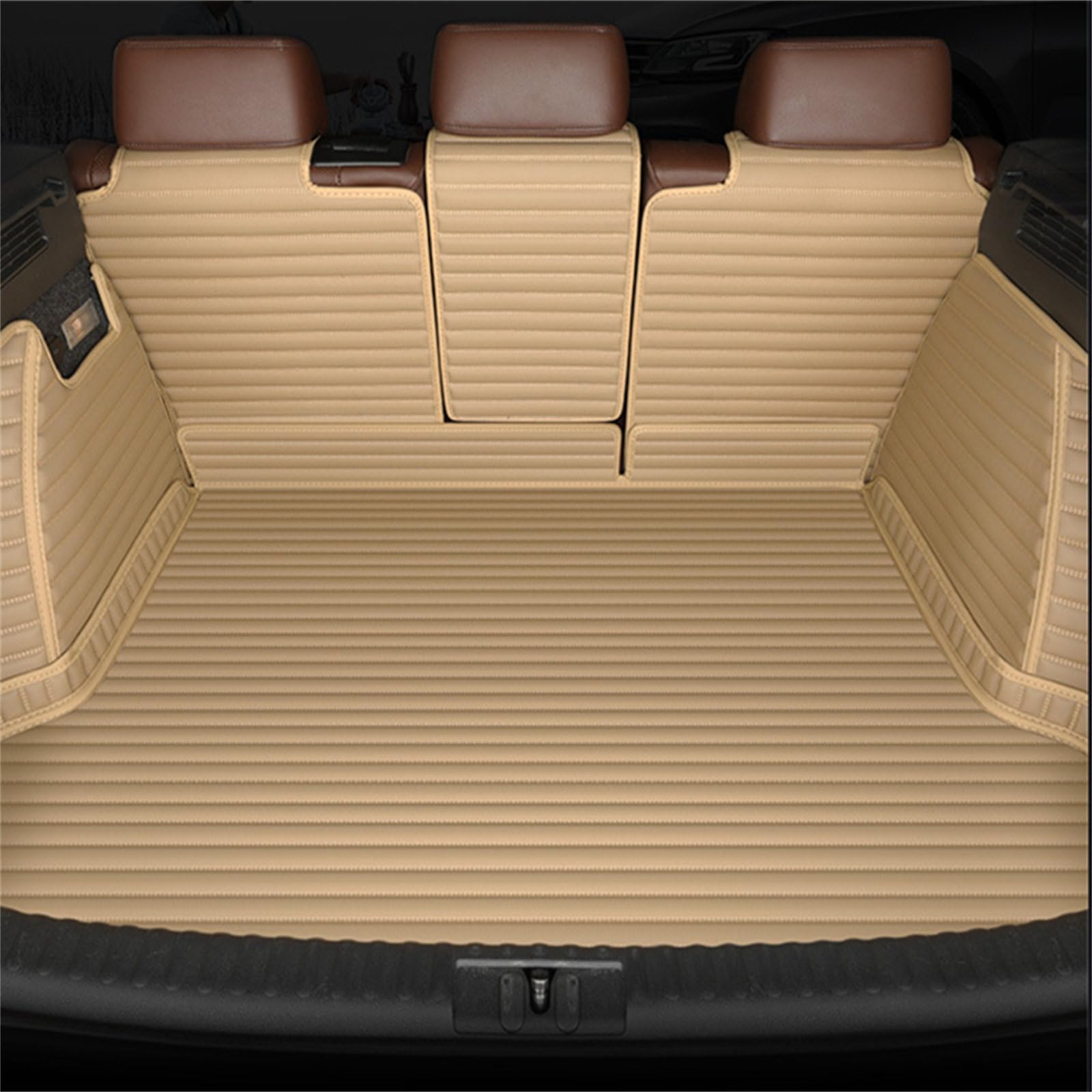Auto Leder Kofferraummatten für Audi Q7(5seats) 2006,Kofferraum Schutzmatte Wasserdicht Antirutsch Cargo Schutzmatte Innenmatte Zubehör,C von TXCDF