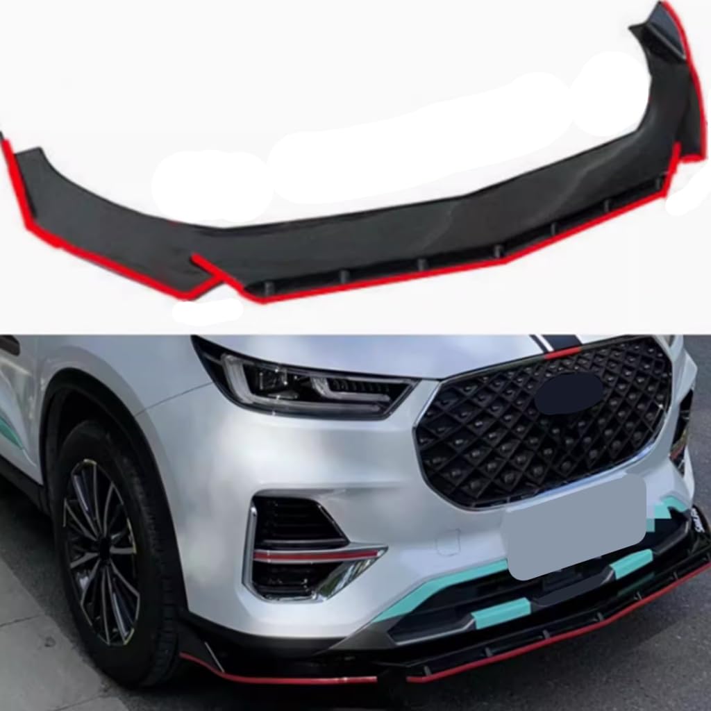 Auto Frontlippe Spoiler für BMW I4 G26 2021-2025, Frontlippe Spoilerschutz FrontstoßStange Dekor ZubehöR.,Bright Black with red Lines von TXQDQSC