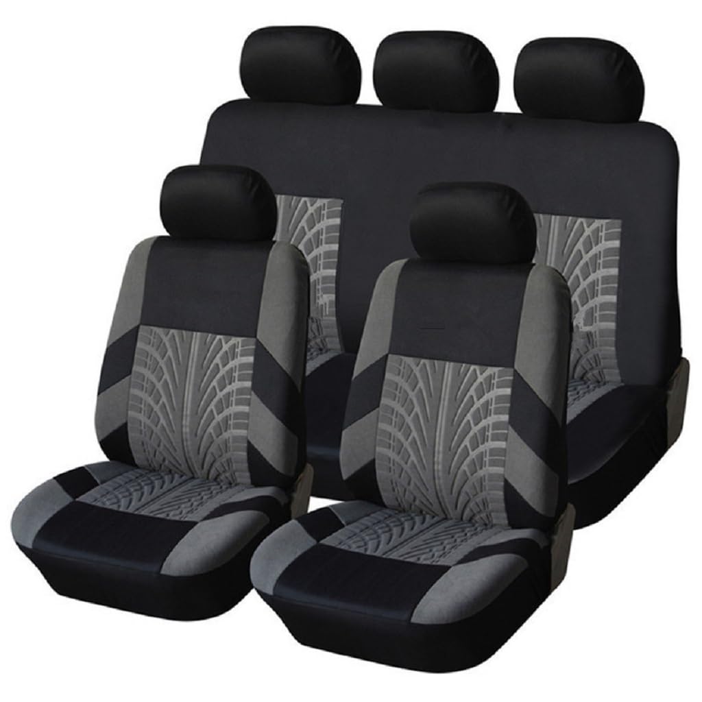 TXQDQSC Für Toyota Hilux 2015-2024 9-teiliges Set Sitzbezug Komplett-Set, Auto Sitzbezüge Sets Zubehör,Grey von TXQDQSC