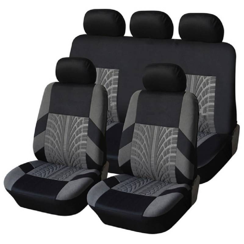 TXQDQSC Für VW T-ROC SUV 2017-2024 9-teiliges Set Sitzbezug Komplett-Set, Auto Sitzbezüge Sets Zubehör,Grey von TXQDQSC