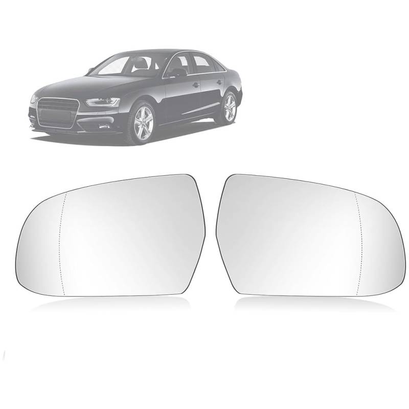 auto Spiegelglas für Audi A3 2010-2013 A4 2010-2015 A5 2009-2016, Spiegelglas Fahrerseite Ersatzspiegelglas Türspiegelglas Außenspiegel Autozubehör,A-Left von TXQDQSC