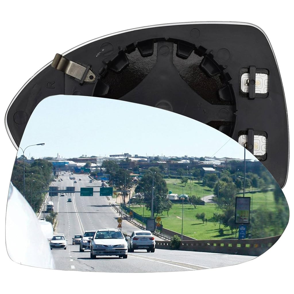 auto Spiegelglas für Opel Vauxhall Corsa D 2006-2014 Vauxhall Corsa E 2014-2020, Spiegelglas Fahrerseite Ersatzspiegelglas Türspiegelglas Außenspiegel Autozubehör,RIGHT von TXQDQSC