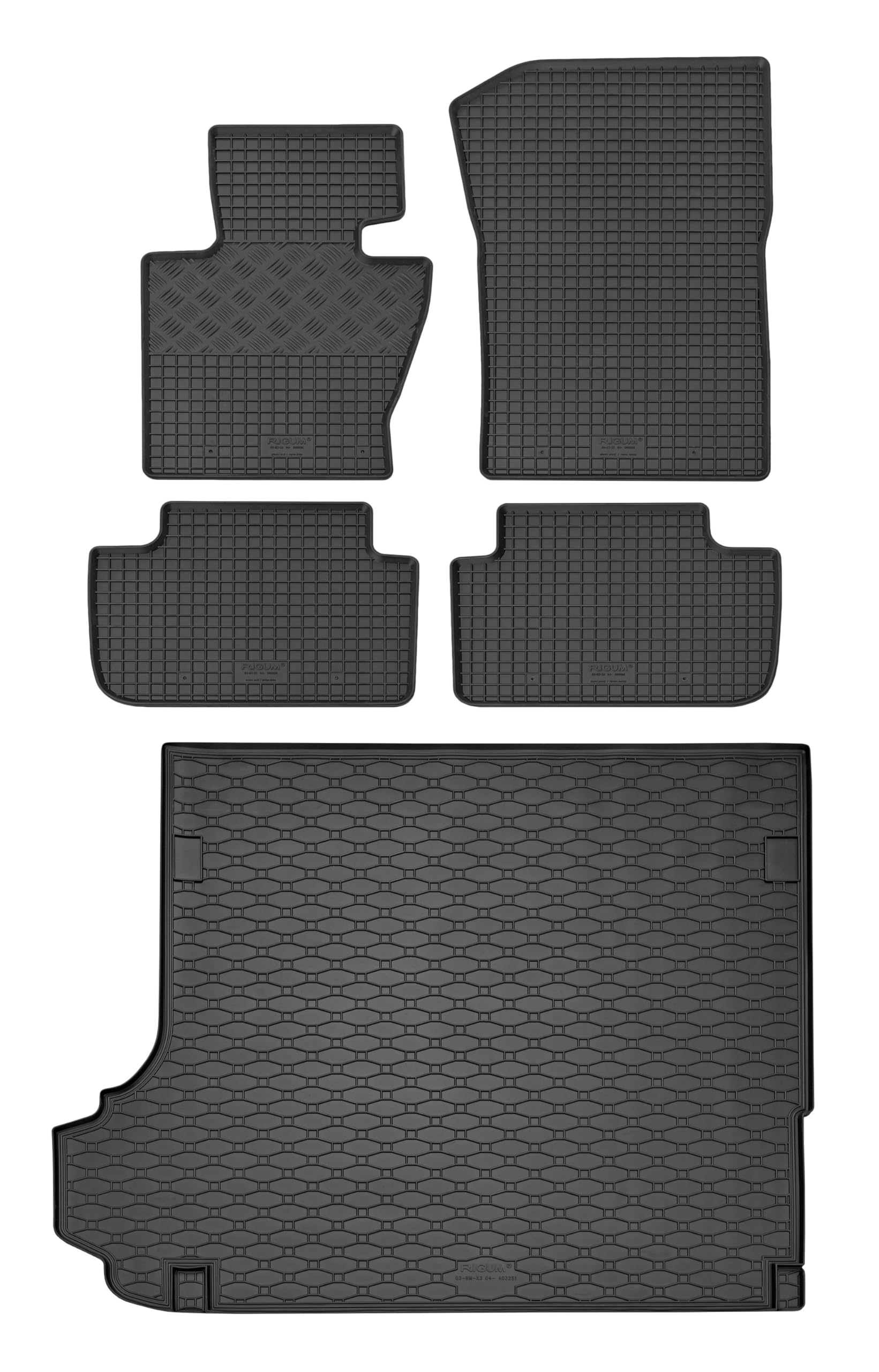 TXTrade Gummifußmatten und Kofferraumwanne passend für BMW X3 ab 2004 bis 2010 von TXTrade